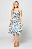 Sleeveless Print Dress - BE LOGO