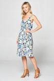 Sleeveless Print Dress - BE LOGO