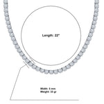 ICECUBE 5 MM 925 SILVER SQUARE TENNIS CHAIN | 9213571 - Beaming Expressions