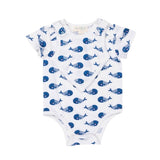 Smart Short Sleeve Bodysuit + Bib - Blue Whale - Beaming Expressions