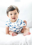 Smart Short Sleeve Bodysuit + Bib - Blue Whale - Beaming Expressions