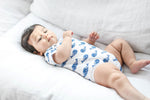 Smart Short Sleeve Bodysuit + Bib - Blue Whale - Beaming Expressions