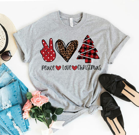 Peace Love Christmas T-shirt - BE LOGO