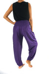 Purple Women Boho Pants Hippie Pants Yoga Pants Harem - Beaming Expressions