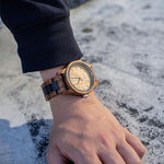 Men's Handmade Engraved Ambila Wooden Timepiece - Personal Message on - BE LOGO