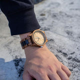 Men's Handmade Engraved Ambila Wooden Timepiece - Personal Message on - BE LOGO