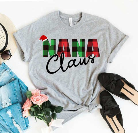 Nana Claus Christmas T-shirt - Beaming Expressions