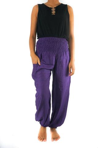 Purple Women Boho Pants Hippie Pants Yoga Pants Harem - Beaming Expressions