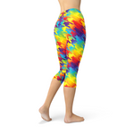 Womens Rainbow Houndstooth Capri Leggings - Beaming Expressions