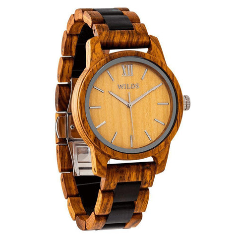 Men's Handmade Engraved Ambila Wooden Timepiece - Personal Message on - BE LOGO