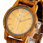 Men's Handmade Engraved Ambila Wooden Timepiece - Personal Message on - BE LOGO
