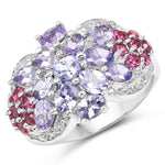 2.70 Carat Genuine Tanzanite .925 Sterling Silver Ring - Beaming Expressions