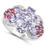 2.70 Carat Genuine Tanzanite .925 Sterling Silver Ring - Beaming Expressions