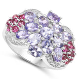 2.70 Carat Genuine Tanzanite .925 Sterling Silver Ring - Beaming Expressions