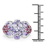 2.70 Carat Genuine Tanzanite .925 Sterling Silver Ring - Beaming Expressions
