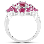 3.04 Carat Glass Filled Ruby .925 Sterling Silver Ring - Beaming Expressions