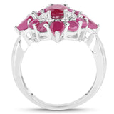 3.04 Carat Glass Filled Ruby .925 Sterling Silver Ring - Beaming Expressions