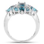 2.99 Carat Genuine London Blue Topaz .925 Sterling Silver Ring - Beaming Expressions