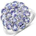 2.70 Carat Genuine Tanzanite .925 Sterling Silver Ring - Beaming Expressions