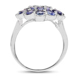2.70 Carat Genuine Tanzanite .925 Sterling Silver Ring - Beaming Expressions