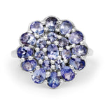 2.70 Carat Genuine Tanzanite .925 Sterling Silver Ring - Beaming Expressions