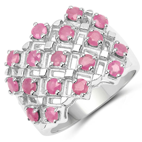1.53 Carat Genuine Ruby .925 Sterling Silver Ring - Beaming Expressions