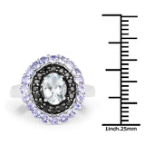 "1.77 Carat Genuine Aquamarine, Black Spinel and Tanzanite .925 - Beaming Expressions