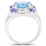 "4.13 Carat Genuine Swiss Blue Topaz, Tanzanite & White Topaz .925 - Beaming Expressions