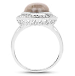 5.43 Carat Genuine Labradorite and White Topaz .925 Sterling Silver - Beaming Expressions