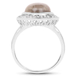 5.43 Carat Genuine Labradorite and White Topaz .925 Sterling Silver - Beaming Expressions