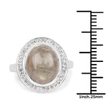 5.43 Carat Genuine Labradorite and White Topaz .925 Sterling Silver - Beaming Expressions