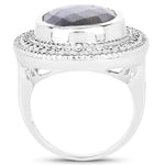 7.00 Carat Genuine Labradorite .925 Sterling Silver Ring - Beaming Expressions