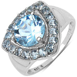 2.97 Carat Genuine Blue Topaz .925 Sterling Silver Ring - Beaming Expressions