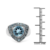 2.97 Carat Genuine Blue Topaz .925 Sterling Silver Ring - Beaming Expressions