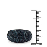 0.99 Carat Genuine Blue Diamond Sterling Silver Ring - Beaming Expressions