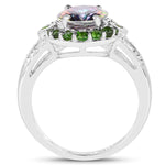 3.92 Carat Genuine Mystic Quartz& Chrome Diopside .925 Sterling Silver - Beaming Expressions