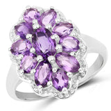2.23 Carat Genuine Amethyst .925 Sterling Silver Ring - Beaming Expressions