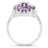 2.23 Carat Genuine Amethyst .925 Sterling Silver Ring - Beaming Expressions