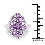 2.23 Carat Genuine Amethyst .925 Sterling Silver Ring - Beaming Expressions
