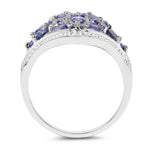 1.57 Carat Genuine Tanzanite .925 Sterling Silver Ring - Beaming Expressions