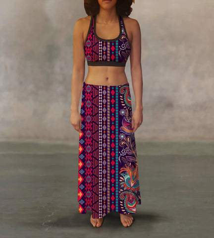 Ethnic Tribal Maxi Skirt - Beaming Expressions