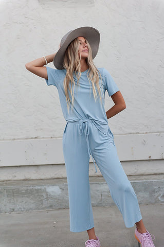 DT Emma two-piece set in Baby Blue - BE LOGO